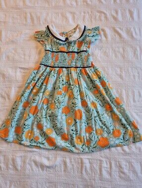 Marie Nicole girls XXL or 6 years floral short sleeve dress VGUC